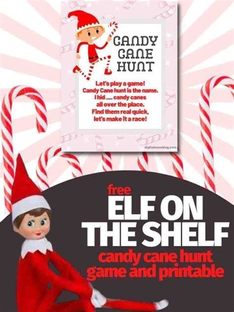 Elf Shelf Candy Cane Hunt Printable Tips