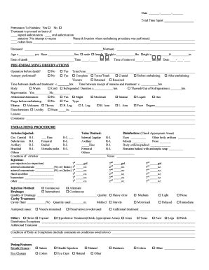 Embalming Procedure Report