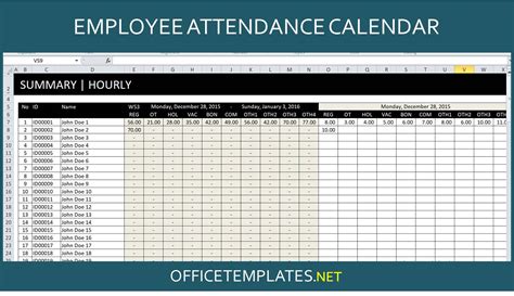 Employee Attendance Tracker Excel Template