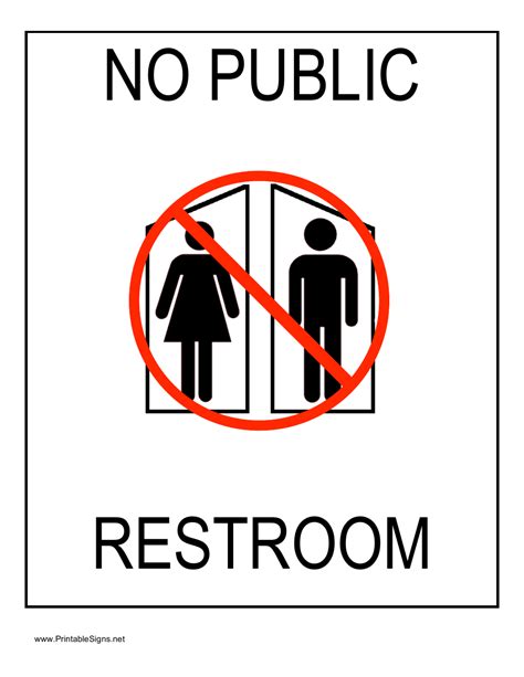 Example of Clear No Public Restroom Signage