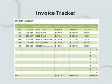 Excel Invoice Tracker Template 4