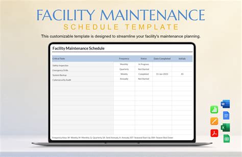 Description of Facility Maintenance Schedule