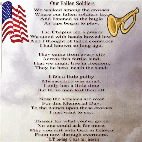 Final Thoughts on the Fallen Soldier Table Poem