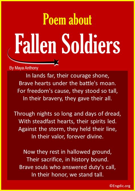 Fallen Soldier Table Poem Image 10