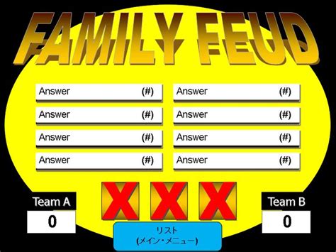 Family Feud Party Games Templates