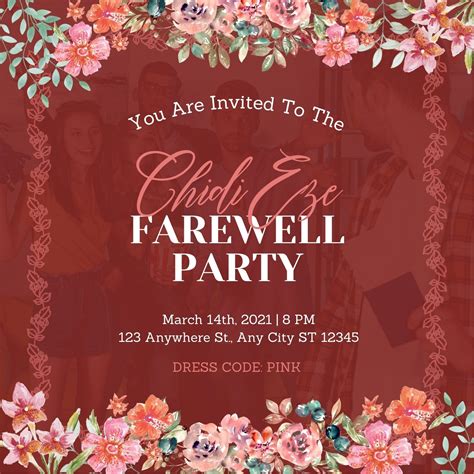 Farewell Invitation Card