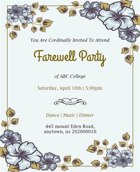 Farewell Invitation Design