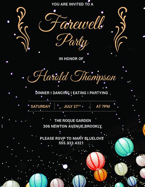 Farewell Invitation Template Design