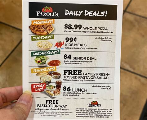 Fazoli's Coupons Online