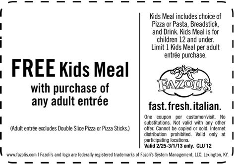 Fazoli's Coupons Online Image 2