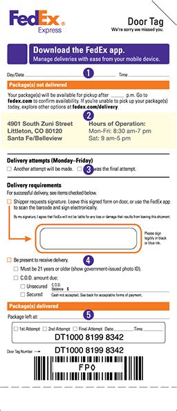 FedEx Door Tag Printable