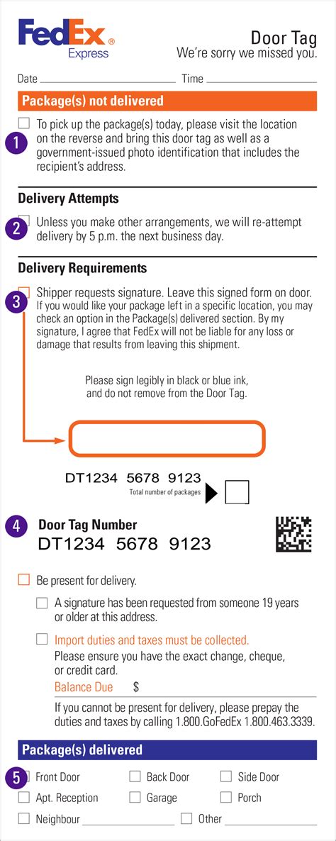 FedEx Door Tag Sample