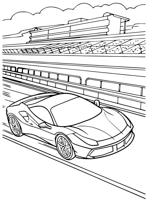 Ferrari 488 GTB Coloring Page