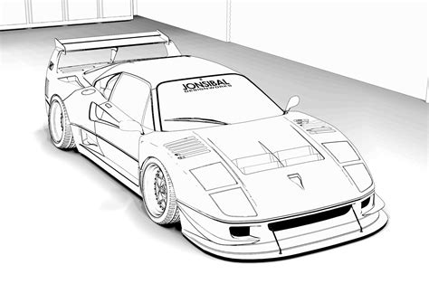 Ferrari F40 Coloring Page