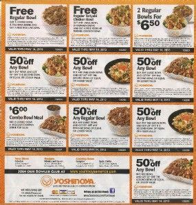 Finding Yoshinoya coupons