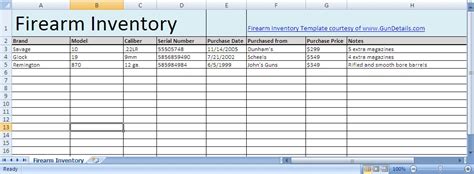 Firearm Inventory Template