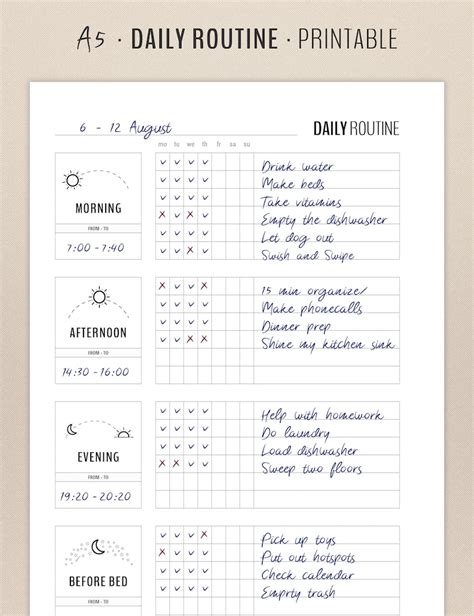 FlyLady Daily Routine Printable