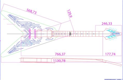 Description of Flying V Guitar Neck Template