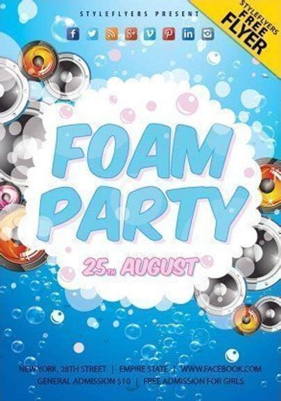 Foam Party Flyer Template Design Idea Template