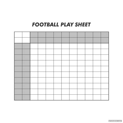 Football Play Sheets Printable