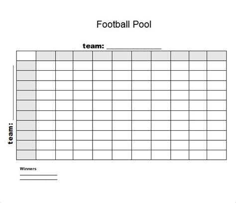 Examples of Football Pool Templates