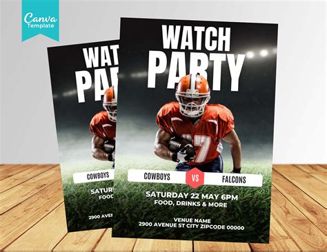 Description of Football Viewing Party Invitations