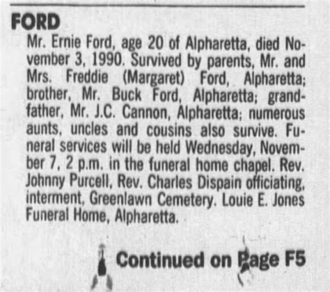 Ford Obituary Archive