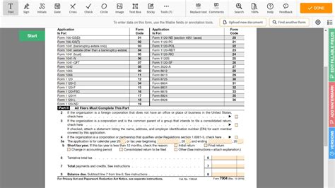 Form 7004 Penalties and Interest