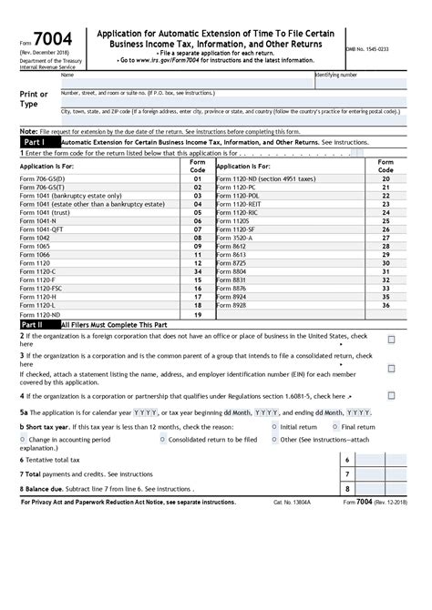 Form 7004 Resources