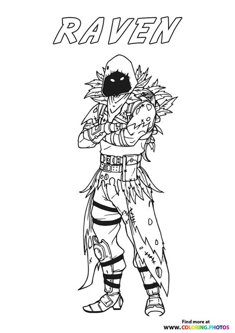 Fortnite Raven coloring page