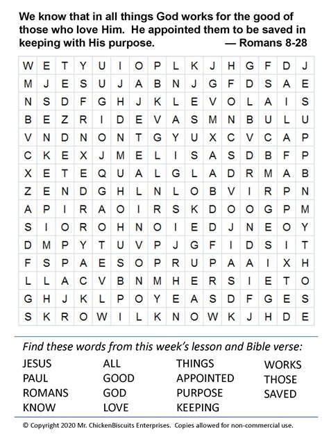 Sources for Free Bible Word Search Printables