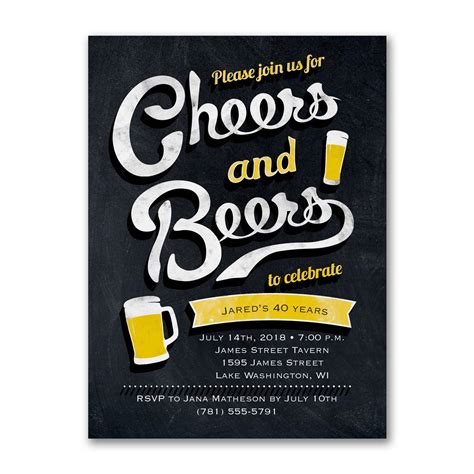 Free Cheers And Beers Invitation Template