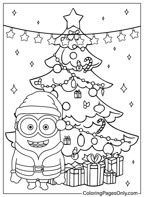 Free Christmas Minion Coloring Pages as a Family Activity