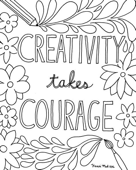 Free Coloring Pages Inspirational Quotes