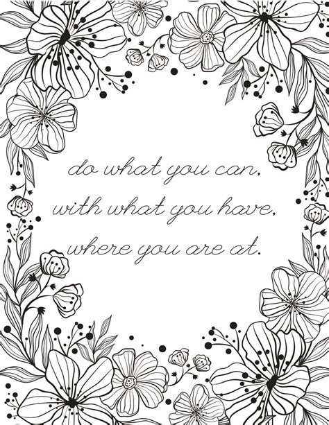 Free Inspirational Quote Coloring Pages