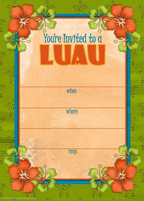 Free Luau Invitation Templates