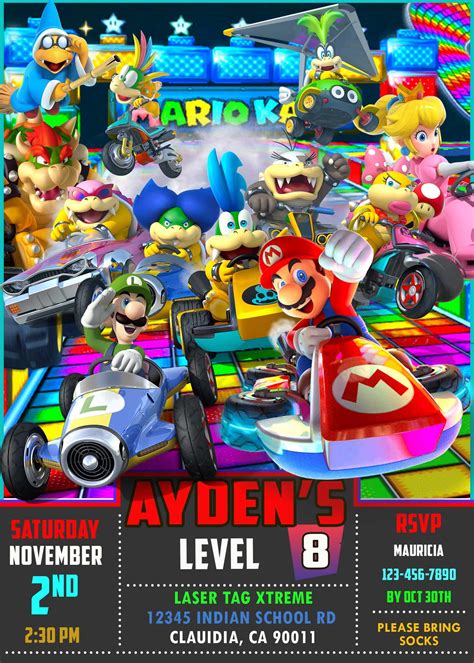 Free Mario Kart Invitation Templates