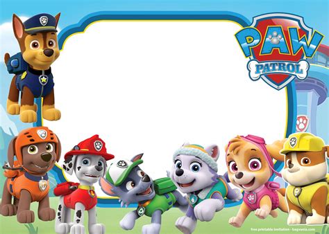 Free Paw Patrol Birthday Invitations Printable Templates