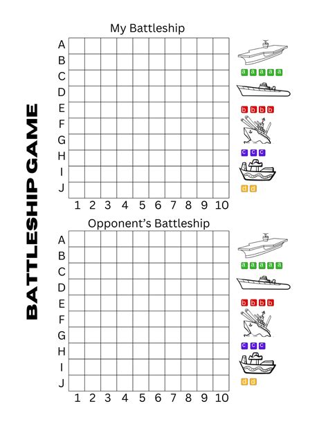 Free Printable Battleship Game Boards