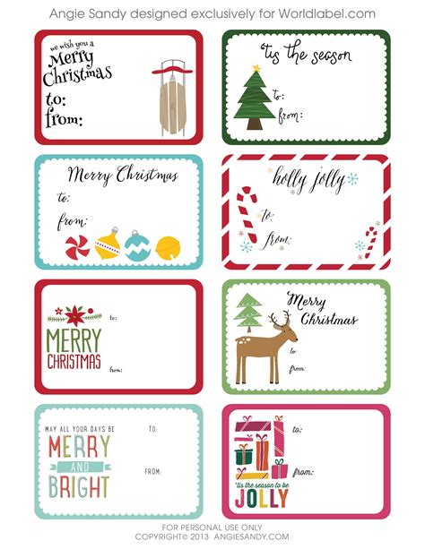 Description of Free Printable Christmas Labels