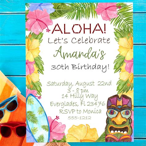 Free Printable Luau Invitations