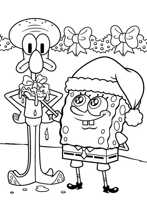 Free Printable Spongebob Christmas Coloring Pages