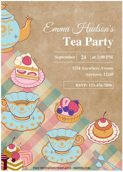 Free Printable Tea Party Invite Templates