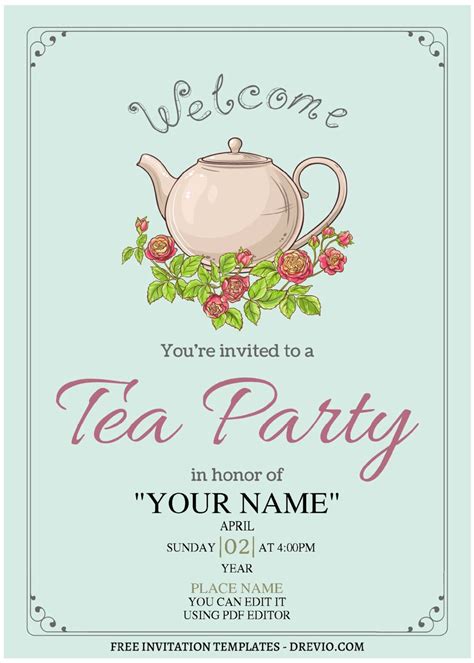 Free Printable Tea Party Invites