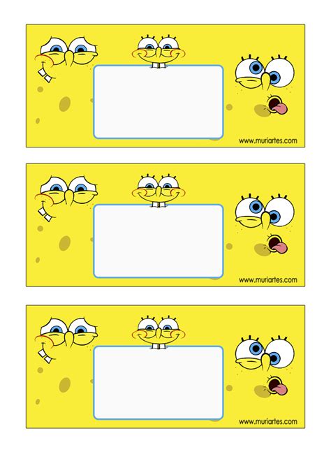 Free SpongeBob Label Designs