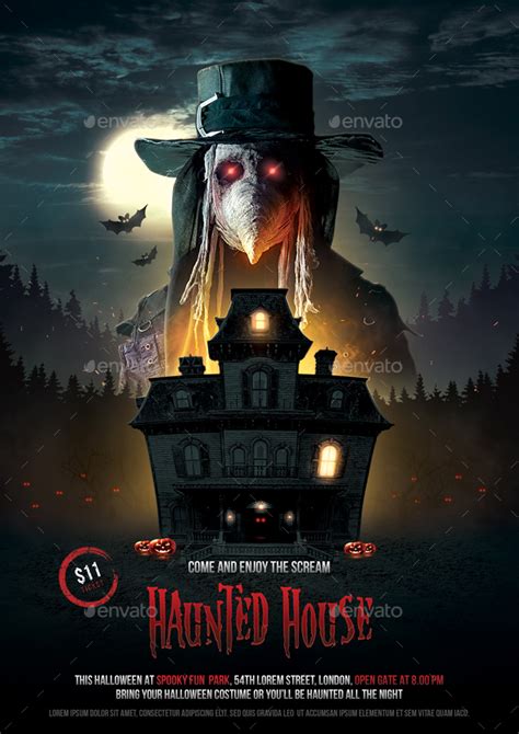 Frightening Haunted House Flyer Template