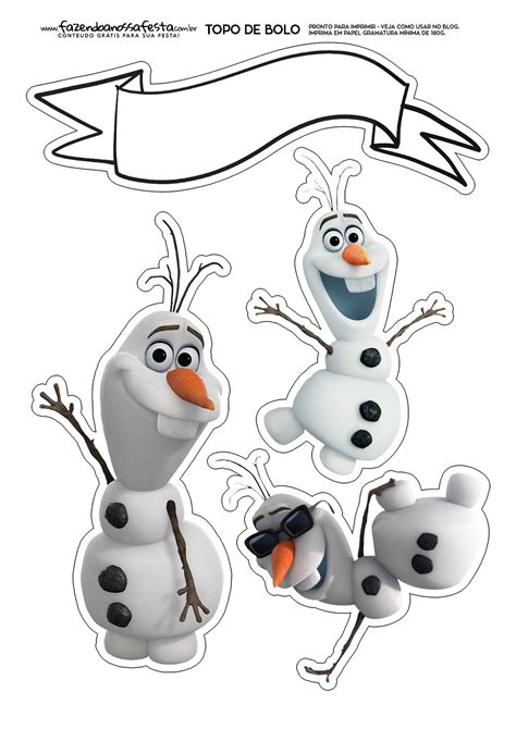 Olaf cake topper printable