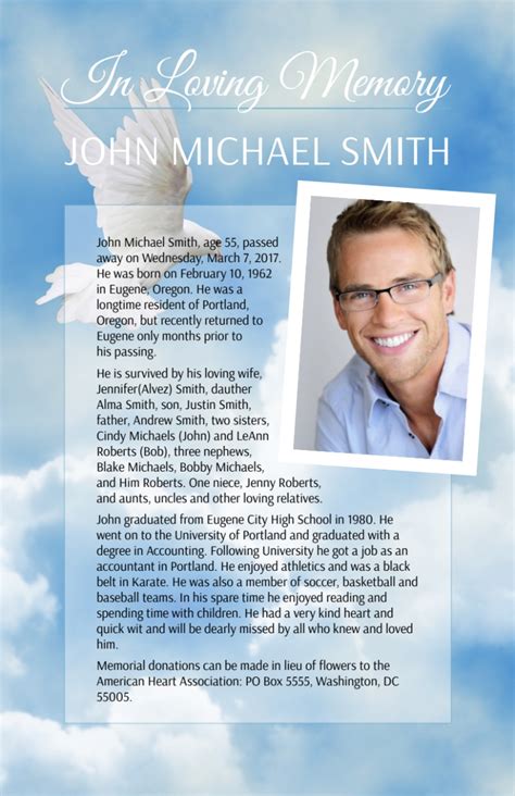 Funeral Home Obituary Template