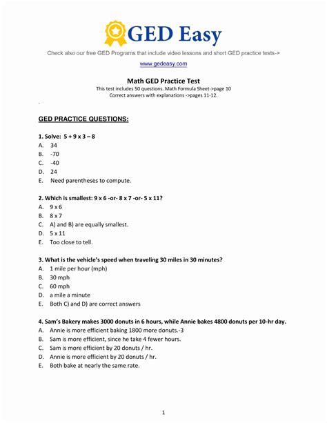 GED Practice Questions Image