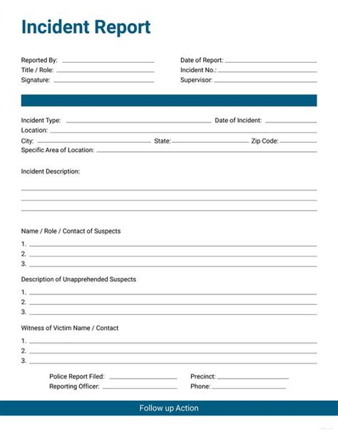 General Incident Report Template